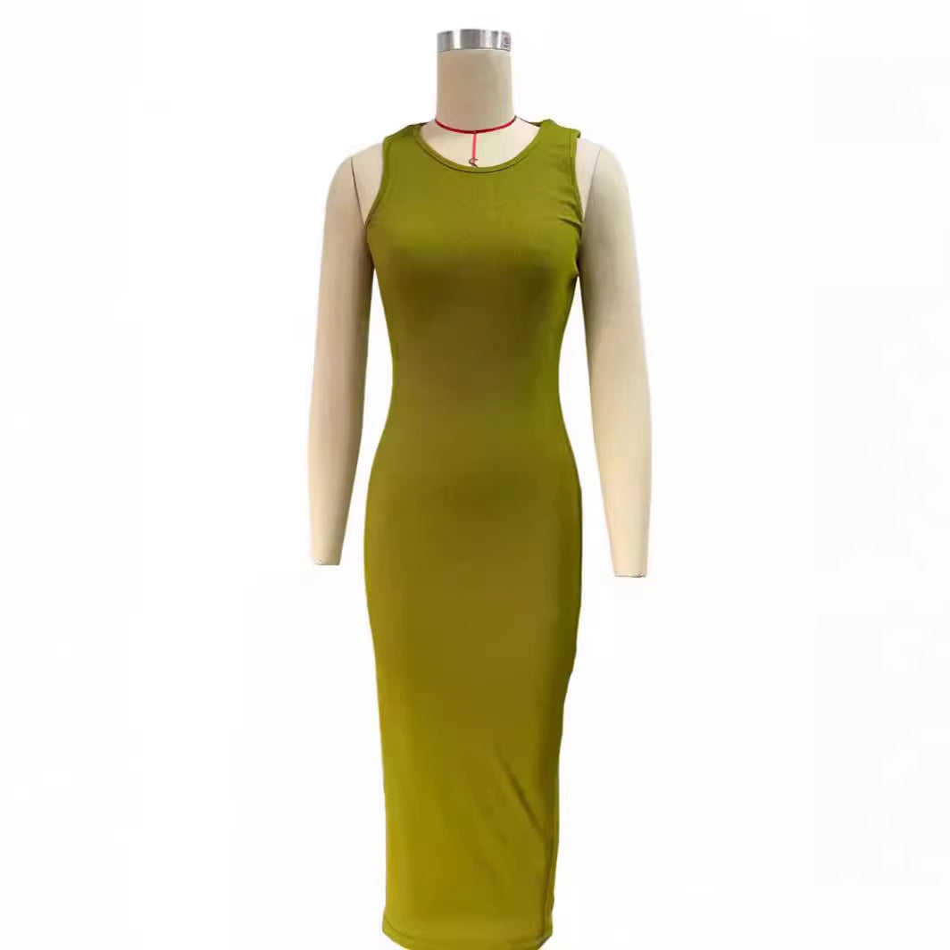 Ribbed Sexy Y2K Clothes Sleeveless Bodycon Maxi Dresses for Women Club Birthday Party Streetwear Elegant Outfits Prom Dresses