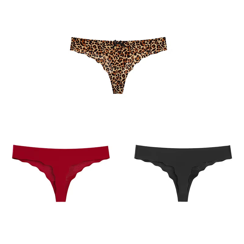 Women Panties Set Sexy Lingerie 3Pcs G String Thongs Bow Solid Intimates Female Underwear Cotton Briefs Panties Sets