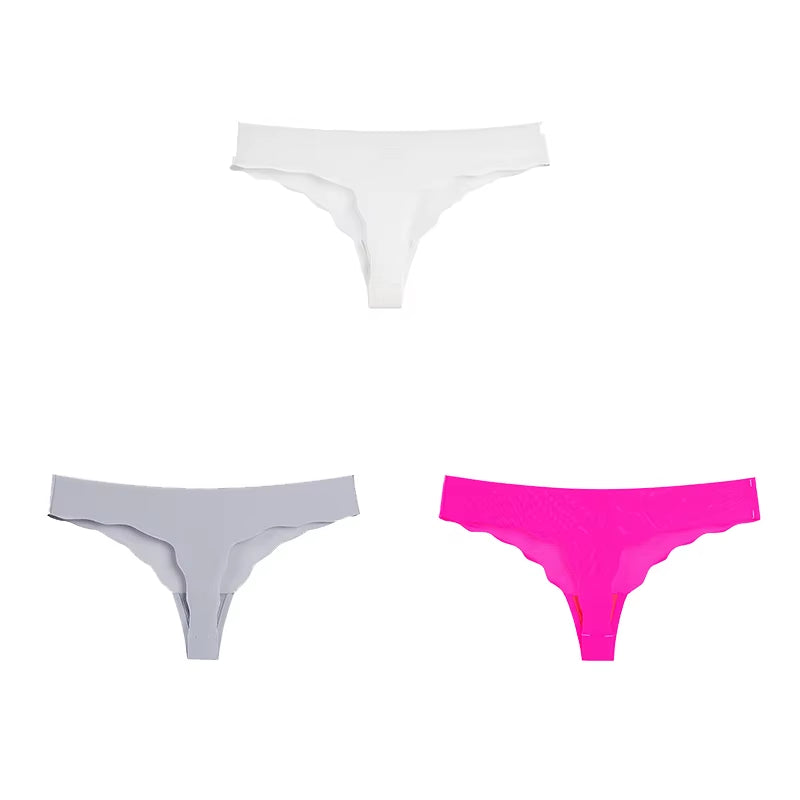 Women Panties Set Sexy Lingerie 3Pcs G String Thongs Bow Solid Intimates Female Underwear Cotton Briefs Panties Sets
