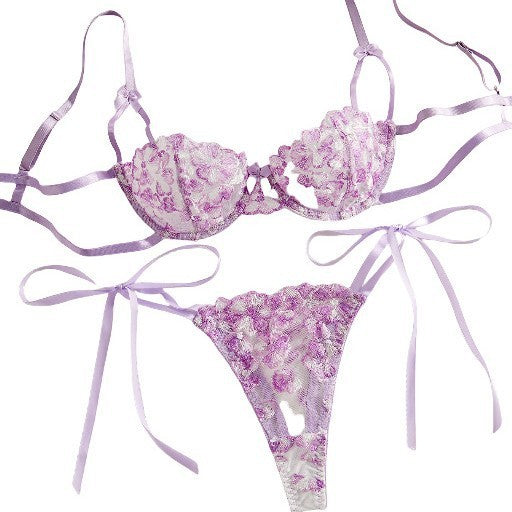 Sling Snowflake Embroidery See-through Lace Hollow Sexy Lingerie