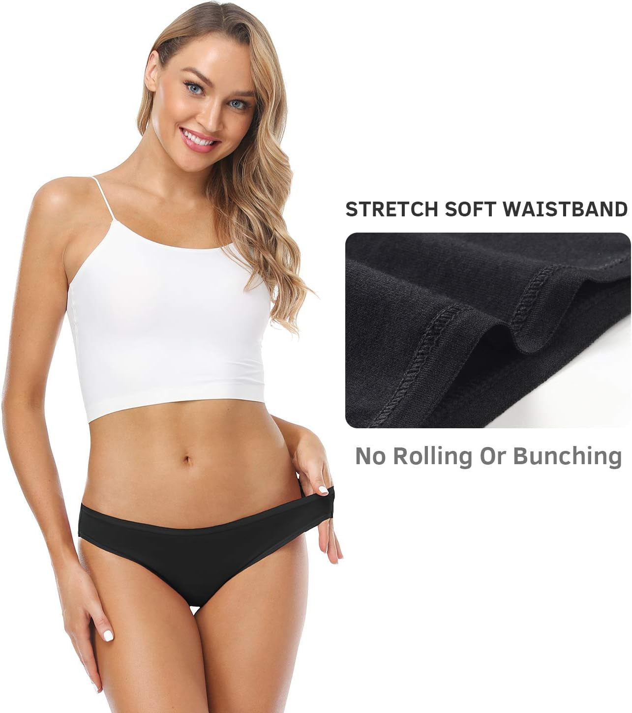 Women’S Underwear Cotton Hipster Panties Breathable Stretch Bikini Panties for Women Pack