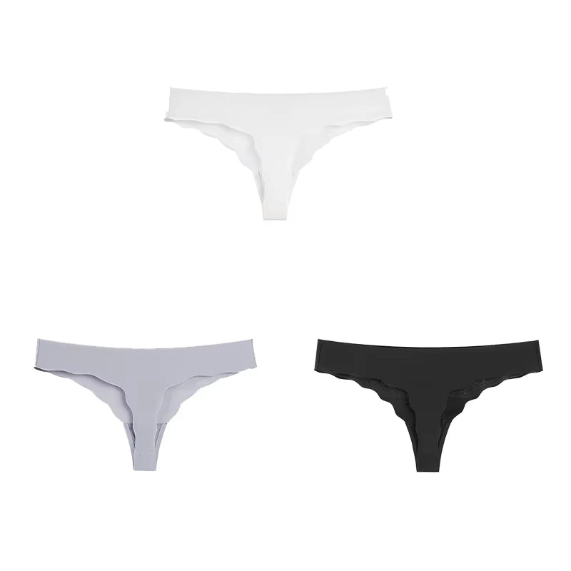 Women Panties Set Sexy Lingerie 3Pcs G String Thongs Bow Solid Intimates Female Underwear Cotton Briefs Panties Sets